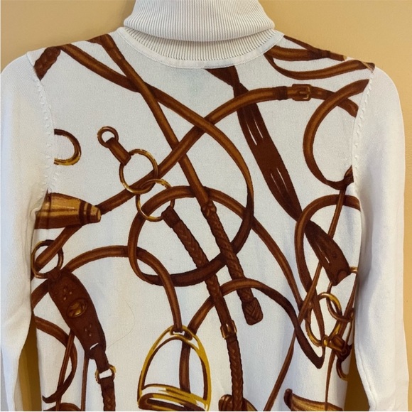 Lauren Ralph Lauren Horse Bit Equestrian Cotton Turtleneck Sweater NWT- Sz M - Picture 6 of 12